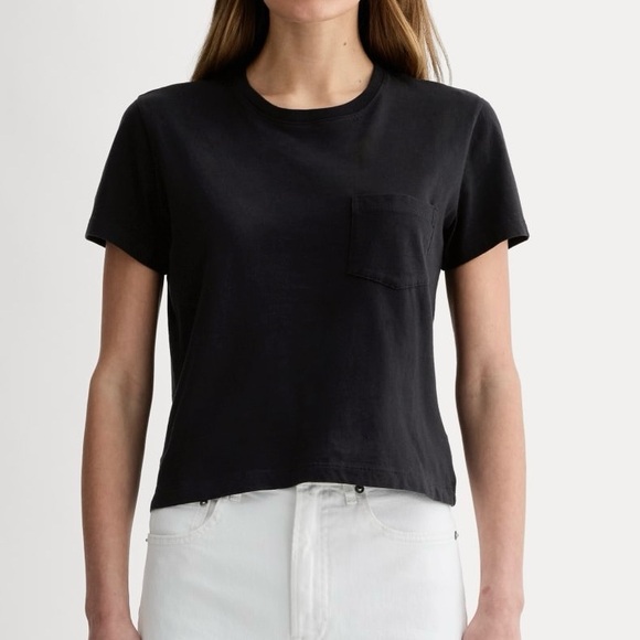 Everlane Organic Cotton Box-Cut Pocket Tee Black XS - Picture 1 of 9